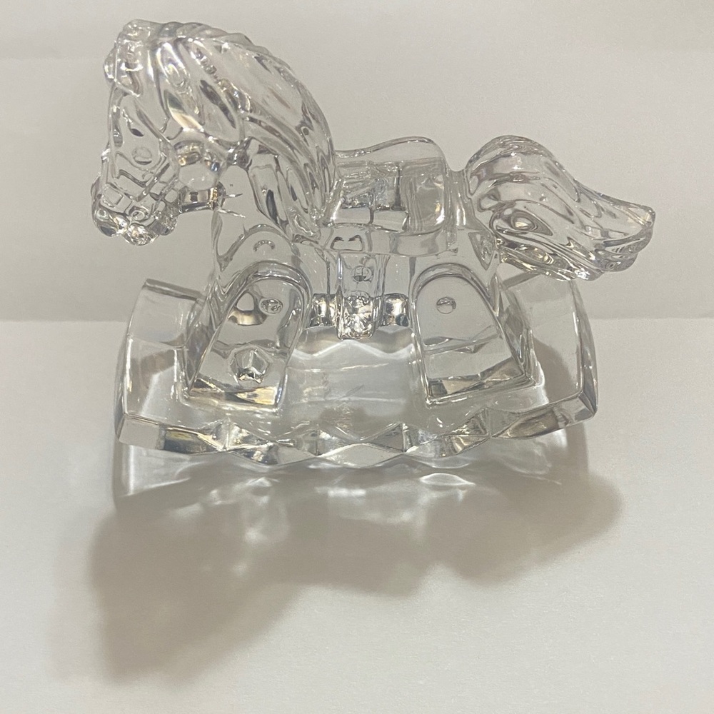 Vintage Princess House Clear Glass/ Crystal Rocking Horse Figurine